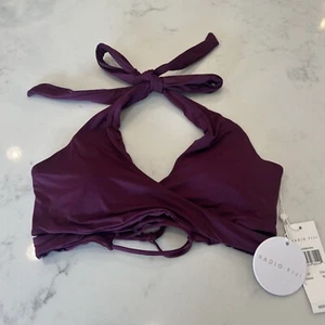 Radio Fiji Women's Sz Large Maroon Bikini Top Karima Bra $56 Cross front Sexy - Picture 1 of 11