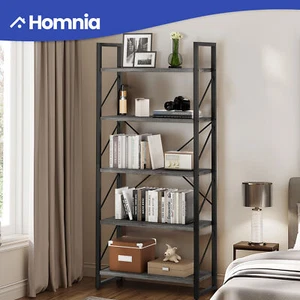 5 Tier Corner Bookshelf Bookcase Wooden Storage Rack Display Home Living Room - Picture 1 of 8