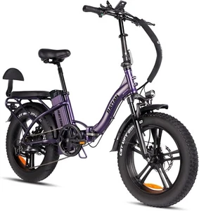 20'' Electric Bike 750W Folding Electric Bicycle 4.0 Fat Tire Ebike 13AH Purple - Picture 1 of 9
