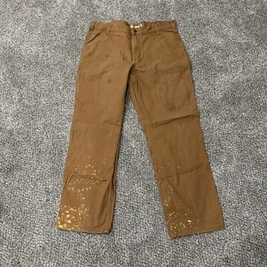 Carhartt Pants Mens 38 Relaxed Fit Workwear Work Straight Beige Canvas USA 38x32 - Picture 1 of 18