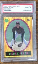 1992 Little Sun #2 Derek Jeter PSA 9 Mint Rare High School