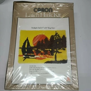 Latch Hook Kit Caron Twilight Sail Neu Sealed Box 27" x 20" 3053 Segelboot Sonnenuntergang - Bild 1 von 7