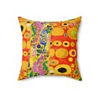 DesignerFaux Suede Pillow - Vintage - Gustav Klimt Art - Made in Usa