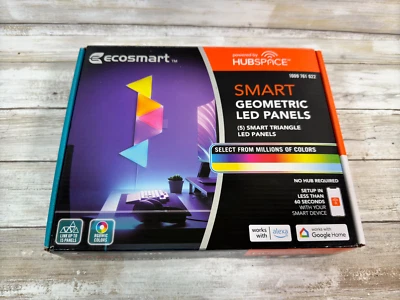 EcoSmart Smart Color Changing Dimmable 5 Geometric Triangle LED Light Panels New - Image 1 of 2