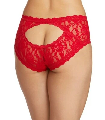 HANKY PANKY CUTOUT BACK SHOWGIRL BRIEF PANTY SMALL RED LACE NWT - Image 1 of 4
