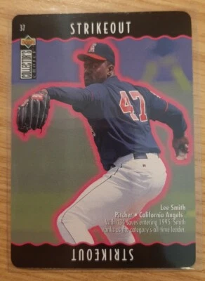 1996 COLLECTOR'S CHOICE YOU MAKE THE PLAY LEE SMITH #37 ANGELS STRIKEOUT - Image 1 of 2