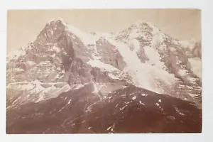photo animé albumine suisse 10x15cm montagne L'eiger et le moine 1880 - Foto 1 di 2