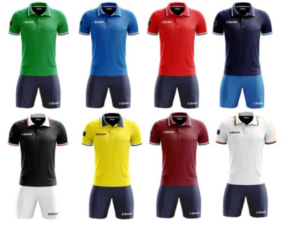 ZEUS Polo Pantaloncini Kit Completo Completino Tennis Padel Calcio Rugby Volley