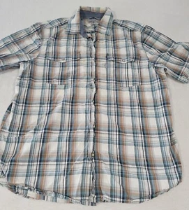 Carhartt Relaxed Fit Shirt Men XL Plaid Pearl Snap Short-Sleeve Stain see photos - Picture 1 of 5