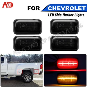 4xSmoked Lens LED Side Marker Lights Lamps For 2015-2023 Chevy Silverado 2500HD  - Picture 1 of 9