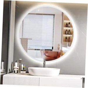 Led Mirror for Bathroom 28 Inch, Fog Edge Anti-Fog Backlit Vanity 28"L x 28"W - Picture 1 of 7