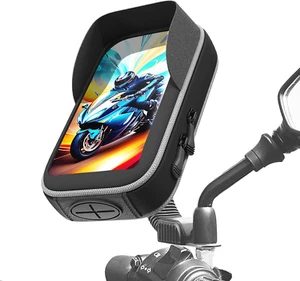 Porta Cellulare Scooter Custodia Impermeabile Con Copertura Antiriflesso Compati - Foto 1 di 12