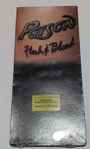 Poison Flesh & Blood Long Box CD - 1990 Sealed Hype Sticker C2 91813 - Picture 1 of 8