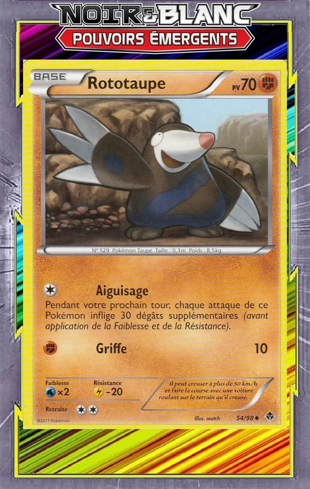 Rototaupe - NB02:Pouvoirs Emergents - 54/98 - Carte Pokemon Française - Photo 1/1