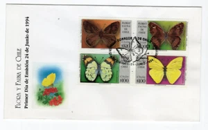 CHILE 1994 Wild life Butterflies insects FDC - Picture 1 of 1