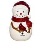 ST NICHOLAS SQAURE Yuletide 11.5" Ceramic Snowman Cardinal Cookie Jar 74STTRSX7