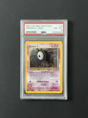 Unown A Holo - 33/75 - Neo Discovery Vintage WOTC Pokémon Card - PSA 8 - Image 1 of 2