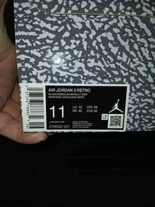 Size 11 Nike Air Jordan 3 Retro 'Green Glow’ Black Wolf Grey-new In Box - Picture 1 of 5
