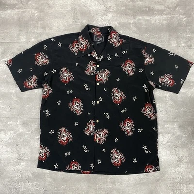 Camisa vintage LA ROCKA LONDON para BC ÉTICA L pin up Devil Girl Flames rock Foto 1 de 4