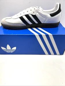 Adidas Samba OG Cloud White Black Granite Gum Sole Leather Men SZ 10 New - Picture 1 of 9