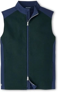 Gilet uomo Peter Millar XL corona artigianale Cambridge LACI lana verde navy nuovo con etichette $295 - Foto 1 di 6