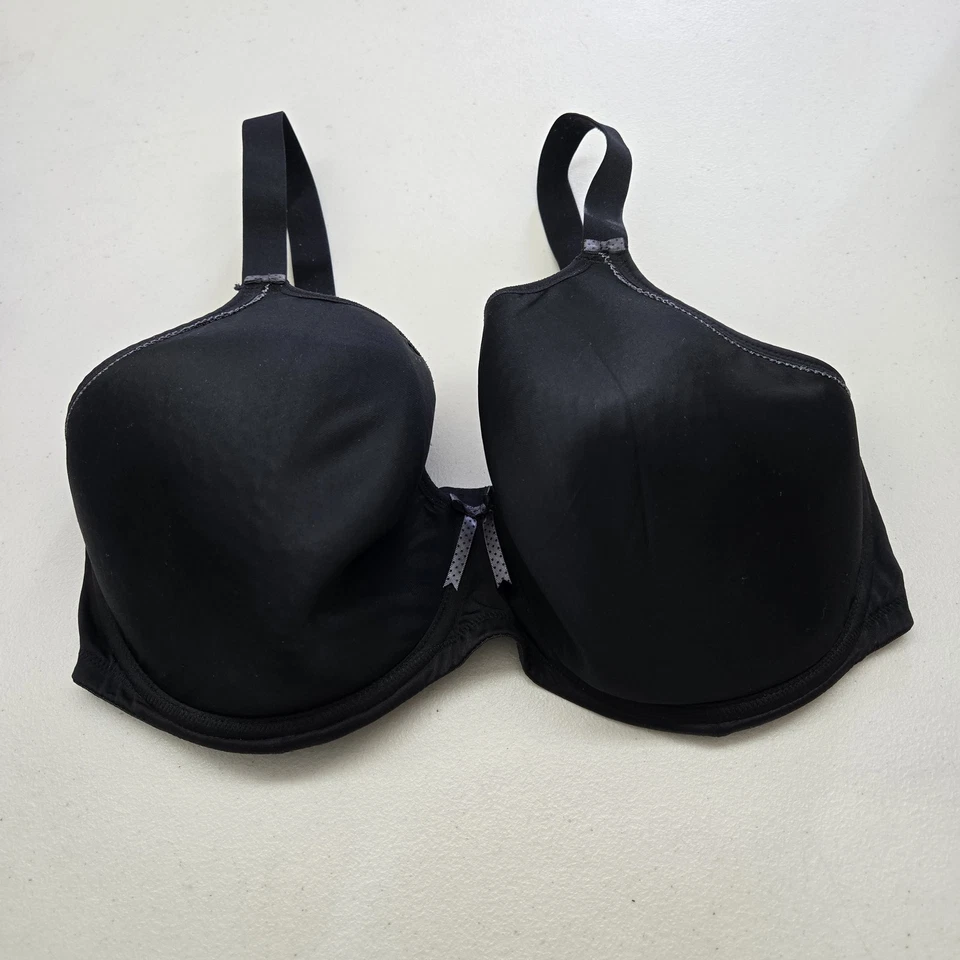 Elomi Women Bra 36J Black EL8722BLK T Shirt Underwired Bow Strap - Image 1 of 4