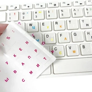 Universal Russian Transparent Keyboard Stickers For Laptop Letters - Afbeelding 1 van 16