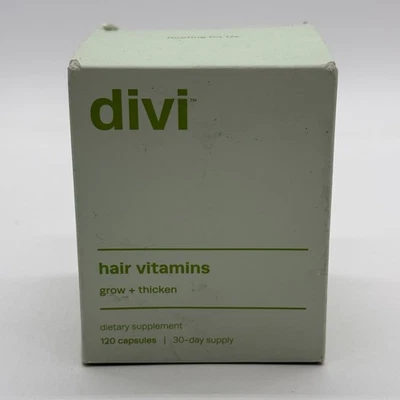 Divi Hair Vitamins Grow + Thicken Dietary Supplement 120 Capsules (Mfg.11/23) - Image 1 of 4