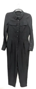 Boden Jumpsuit Womens UK 12 Black Workwear Overall Utility Chore Boiler Suit Top - Picture 1 of 8