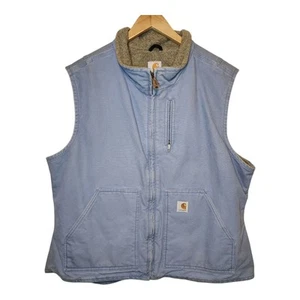 Vintage Carhartt Sherpa Lined Vest WV001 Womens 2XL Work Wear Outdoors - Picture 1 of 13