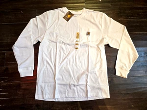 Carhartt Langarm-T-Shirts mit Tasche #K126 weiß - Bild 1 von 3