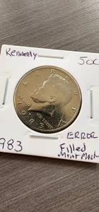 Error 1983 Kennedy 50c. P Filled Mint Mark Key Date Actual Coin - Picture 1 of 3
