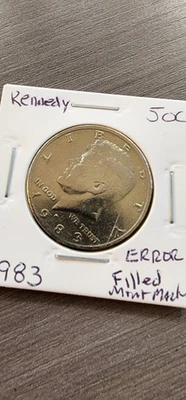 Error 1983 Kennedy 50c. P Filled Mint Mark Key Date Actual Coin - Image 1 of 3