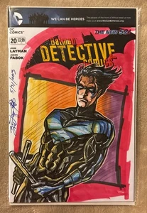 DC Batman Detective Comics #20 Blank Variant with Nightwing Signed Artist Sketch - Picture 1 of 3