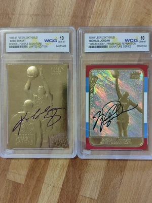 Michael Jordan & Kobe Bryant Sammelkarten Set Signature Trading Cards NBA - Bild 1 von 4