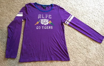 NWOT Ralph Lauren Girl's Long Sleeve Purple Graphic Tee Top/Shirt Size XL (16) - Image 1 of 2