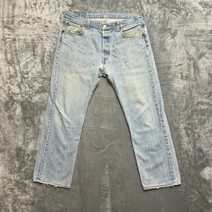 Vintage Levi’s 501 XX Distressed Straight Jeans Men’s Sz 36x30 Light Blue Denim - Picture 1 of 9