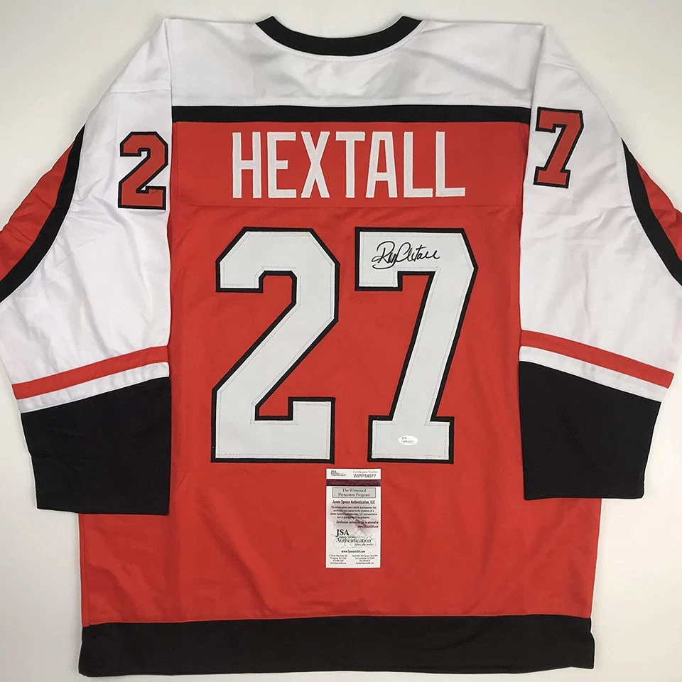 Autographed/Signed RON HEXTALL Philadelphia Orange Hockey Jersey JSA COA Auto - Image 1 of 3