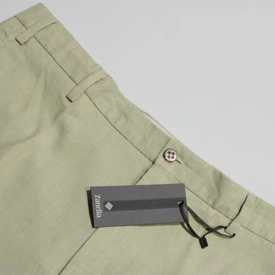 Pantalones chinos/informales Zanella nuevos con etiquetas talla 35 US Todd en verde liso 100 % algodón Foto 1 de 4