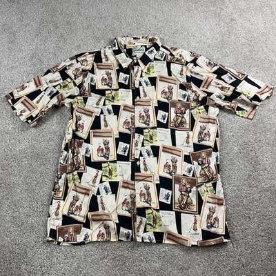 Camisa Reyn Spooner DE COLECCIÓN Para Hombres Extra Grande Beige Postal Golf Estampado Abotonada Foto 1 de 4