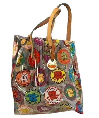 Dooney & Bourke Color Logos Acrylic Clear Lunch Shopper Small Bag Tote 9 X 8 X 4 - Image 1 of 4