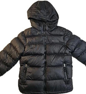 Marmot 700 Fill Down Jacket Hooded Black Full Zip Boys Medium - Picture 1 of 10