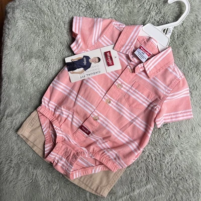 NEW WRANGLER BABY TODDLER INFANT  2pc OUTFIT  BODYSUIT & SHORTS  3-6 month - Image 1 of 4