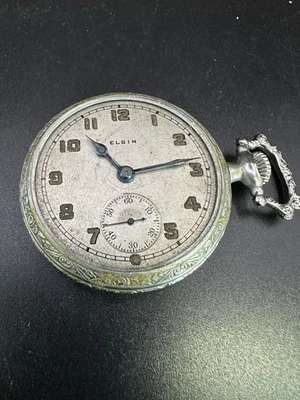 Elgin Grade 312 Pocket Watch 15j 16s Model 6 Class 109 Running Nice Dial - Image 1 of 4
