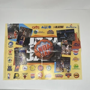 Vintage 1994 GamePro NBA Jam Poster Midway Basketball Team Logos Foldout Arcade - Bild 1 von 12