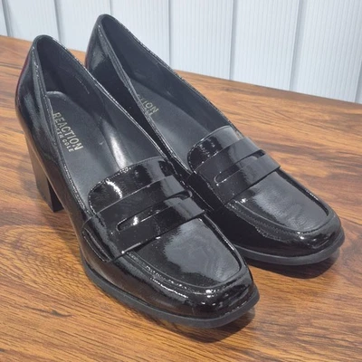 Zapatos de salón Kenneth Cole Reaction charol negro tacón bloque Elsa, 10M Foto 1 de 4