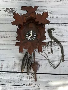 Kuckucksuhr Westdeutscher Schwarzwald Vintage Holz 1 Tag Hubert Herr Triberg - Bild 1 von 11