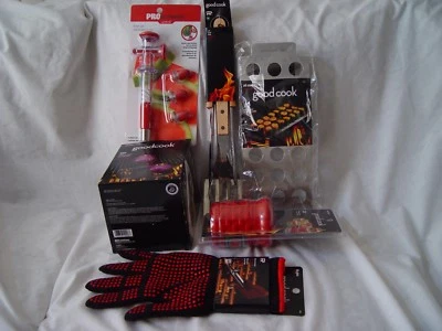 Good Cook 6 Bbq Tools, Melon tap, Onion Bloomer, Burger Press, Glove, utensils.. - Image 1 of 4