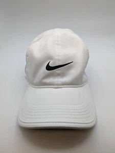 Nike Hat Cap Strap Back White Featherlight Running Runner Run Dri-Fit Mens - Picture 1 of 11