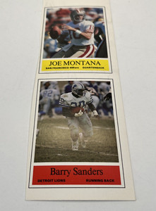 Barry Sanders RARE 1990 SCD Pocket Price Guide UNCUT w/ Joe Montana - SHARP! 02